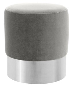 4251549300557 - Luxus Hocker Grau   Silber Ã 40 x H 45 cm - Hotel MÃ¶bel