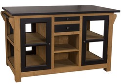4251549300571 - Landhausstil KÃ¼chenschrank mit Arbeitsplatte Naturfarben   Schwarz 150 x 90 x H 90 cm - Landhausstil KÃ¼chenmÃ¶bel
