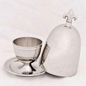 4251549300649 - Luxus Barock Eierbecher mit Deckel  Set fÃ¼r 6 Personen Messing vernickelt Antik Stil