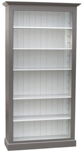 4251549300830 - Landhausstil BÃ¼cherschrank Grau   WeiÃ 109 x 39 x H 210 cm - WohnzimmermÃ¶bel im Landhausstil