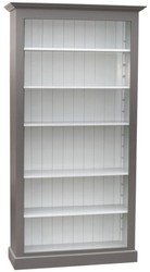 4251549300830 - Landhausstil BÃ¼cherschrank Grau   WeiÃ 109 x 39 x H 210 cm - WohnzimmermÃ¶bel im Landhausstil