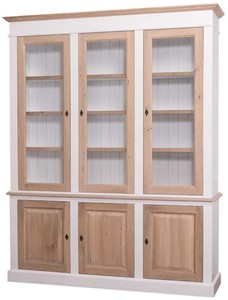 4251549300960 - Landhausstil Wohnzimmerschrank WeiÃ   Naturfarben 182 x 48 x H 228 cm - Landhausstil WohnzimmermÃ¶bel