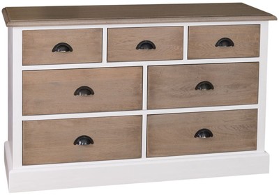 4251549301356 - Landhausstil Sideboard WeiÃ   Naturfarben 122 x 38 x H 75 cm - MÃ¶bel im Landhausstil