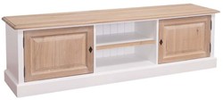4251549301387 - Landhausstil Fernsehschrank WeiÃ   Naturfarben 180 x 46 x H 56 cm - TV Sideboard im Landhausstil