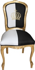 4251549301899 - PompÃ¶Ã¶s by Barock Esszimmerstuhl Schwarz   WeiÃ   Gold - PompÃ¶Ã¶ser Barock Stuhl designed by Harald GlÃ¶Ã¶ckler