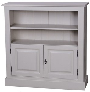 4251549301967 - Landhausstil BÃ¼cherschrank Grau 102 x 35 x H 102 cm - WohnzimmermÃ¶bel im Landhausstil