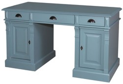 4251549302018 - Landhausstil Schreibtisch Hellblau 140 x 70 x H 78 cm - Landhausstil BÃ¼romÃ¶bel