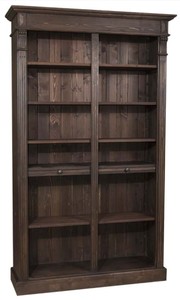 4251549302162 - Landhausstil BÃ¼cherschrank Dunkelbraun 119 x 39 x H 197 cm - Landhausstil Wohnzimmer Regalschrank