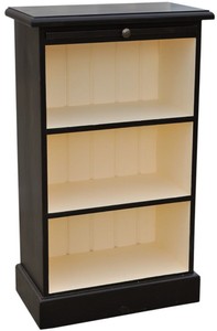 4251549302254 - Landhausstil BÃ¼cherschrank Schwarz   Creme 58 x 32 x H 98 cm - Landhausstil BÃ¼romÃ¶bel