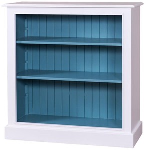 4251549302285 - Landhausstil BÃ¼cherschrank WeiÃ   Blau 102 x 35 x H 102 cm - WohnzimmermÃ¶bel im Landhausstil