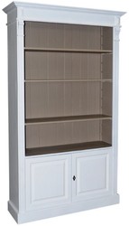 4251549302353 - Landhausstil BÃ¼cherschrank WeiÃ   Grau 119 x 39 x H 197 cm - Wohnzimmerschrank im Landhausstil