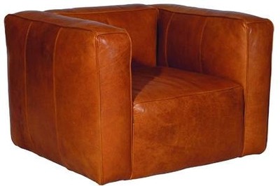 4251549302438 - Echtleder Wohnzimmer Sessel Hellbraun 124 x 110 x H 67 cm - Luxus WohnzimmermÃ¶bel