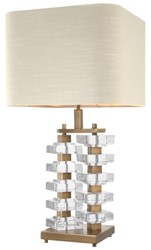 4251549302698 - Tischleuchte mit naturfarbenem Lampenschirm 27 x 40 x H 77 cm - Luxus Hotel & Restaurant MÃ¶bel