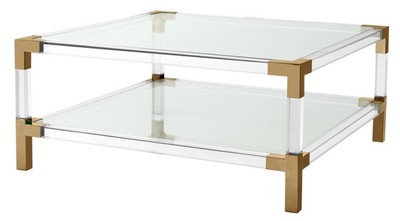 4251549302940 - Luxus Couchtisch Messingfarben 100 x 100 x H 45 cm - Wohnzimmer MÃ¶bel