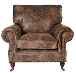 4251549303176 - Luxus Echtleder Sessel Vintage Braun 106 x 105 x H 93 cm - Art Deco MÃ¶bel