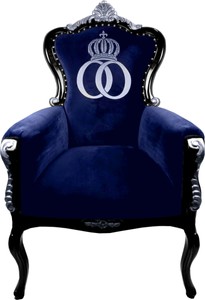 4251549303732 - PompÃ¶Ã¶s by Luxus Barock Sessel Bergere Blau   Schwarz   Silber - PompÃ¶Ã¶ser Barock Sessel designed by Harald GlÃ¶Ã¶ckler