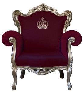 4251549304036 - PompÃ¶Ã¶s by Luxus Barock Sessel Weinrot   Gold - PompÃ¶Ã¶ser Barock Sessel designed by Harald GlÃ¶Ã¶ckler