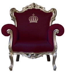 4251549304036 - PompÃ¶Ã¶s by Luxus Barock Sessel Weinrot   Gold - PompÃ¶Ã¶ser Barock Sessel designed by Harald GlÃ¶Ã¶ckler