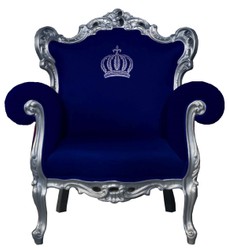 4251549304050 - PompÃ¶Ã¶s by Luxus Barock Sessel Blau   Silber - PompÃ¶Ã¶ser Barock Sessel designed by Harald GlÃ¶Ã¶ckler