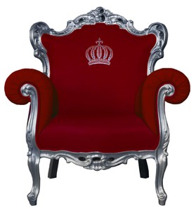4251549304067 - PompÃ¶Ã¶s by Luxus Barock Sessel Rot   Silber - PompÃ¶Ã¶ser Barock Sessel designed by Harald GlÃ¶Ã¶ckler