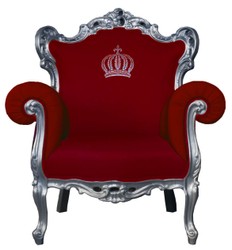 4251549304067 - PompÃ¶Ã¶s by Luxus Barock Sessel Rot   Silber - PompÃ¶Ã¶ser Barock Sessel designed by Harald GlÃ¶Ã¶ckler
