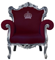 4251549304098 - PompÃ¶Ã¶s by Luxus Barock Sessel Weinrot   Silber - PompÃ¶Ã¶ser Barock Sessel designed by Harald GlÃ¶Ã¶ckler