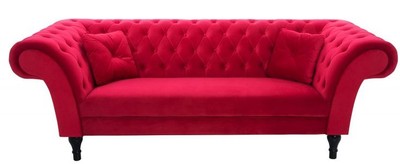 4251549304227 - Chesterfield Sofa in Rot 225 x 90 x H 79 cm - Designer Chesterfield Sofa