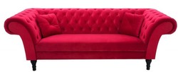 4251549304227 - Chesterfield Sofa in Rot 225 x 90 x H 79 cm - Designer Chesterfield Sofa