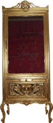 4251549304272 - Barock Vitrine Gold   Bordeaux - Vitrinenschrank - Wohnzimmerschrank Glasvitrine - Antik Look