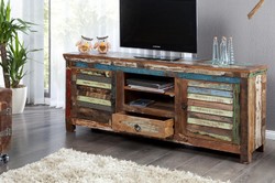 4251549304302 - Designer Sideboard Mehrfarbig  B150 x H60 x T40 - Fernsehschrank - Kommode - Handgefertigt - Massivholz