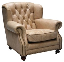 4251549304319 - Luxus Echtleder Sessel Beige 92 x 97 x H 89 cm - Chesterfield Wohnzimmermöbel 4251549304319 - Luxus Echtleder Sessel Beige 92 x 97 x H 89 cm - Chesterfield Wohnzimmermöbel