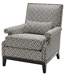 4251549306320 - Luxus Sessel Schwarz   WeiÃ 75 x 85 x H 93 cm - Hotel MÃ¶bel