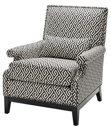 4251549306320 - Luxus Sessel Schwarz   WeiÃ 75 x 85 x H 93 cm - Hotel MÃ¶bel