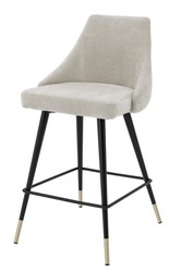 4251549306627 - Luxus Barstuhl Sandfarben   Schwarz 47 x 52 x H 91 cm - Luxus BarmÃ¶bel