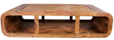 4251549306870 - Designer Massivholz Couchtisch Natur 100 x H 30 cm -  Salon Wohnzimmer Tisch - Unikat