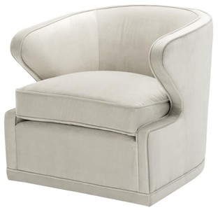 4251549306962 - Wohnzimmer Sessel   Drehsessel Hellgrau 75 x 80 x H 73 cm - Luxus WohnzimmermÃ¶bel