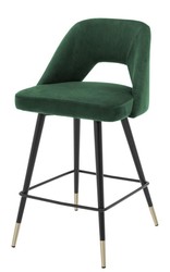 4251549307075 - Luxus Barstuhl GrÃ¼n   Schwarz 50 x 50 x H 90 cm - Luxus Barhocker mit RÃ¼ckenlehne