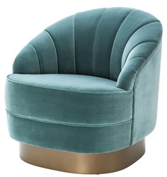 4251549307105 - Luxus Sessel DunkeltÃ¼rkis   Mattgold 77 x 80 x H 78 cm - Hotel MÃ¶bel