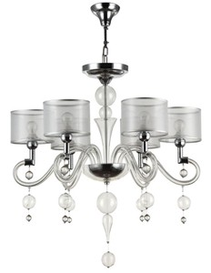 4251549307259 - Barockstil Kronleuchter 6-Flammig Silber Ã 71 x H 68 cm - Barock LÃ¼ster