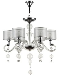 4251549307259 - Barockstil Kronleuchter 6-Flammig Silber Ã 71 x H 68 cm - Barock LÃ¼ster