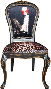4251549307693 - Barock Luxus Esszimmer Stuhl Leopard Schwarz Braun Dame mit High Heels - Designer Möbel - Barockmöbel 4251549307693 - Barock Luxus Esszimmer Stuhl Leopard Schwarz Braun Dame mit High Heels - Designer Möbel - Barockmöbel