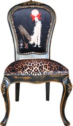 4251549307693 - Barock Luxus Esszimmer Stuhl Leopard Schwarz Braun Dame mit High Heels - Designer Möbel - Barockmöbel 4251549307693 - Barock Luxus Esszimmer Stuhl Leopard Schwarz Braun Dame mit High Heels - Designer Möbel - Barockmöbel
