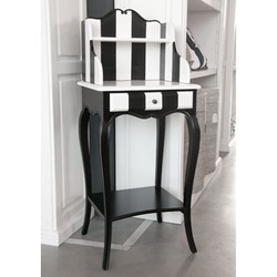 4251549307808 - Designer Telefontisch Schwarz   Weiss 59 cm x 39 cm x H 104 cm