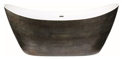 4251549307884 - Freistehende Luxus Badewanne mit Krokodilhaut Optik 173 x 73 x H 75 cm - Limited Edition