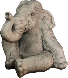 4251549307921 - Luxus Skulptur Elefant Zementgrau 55 x 53 x H 53 cm - Limited Edition