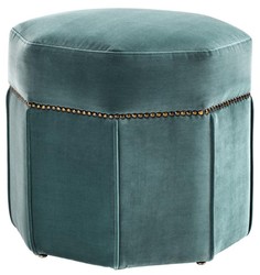 4251549307969 - Luxus Hocker DunkeltÃ¼rkis   Antik Messing 46 x 46 x H 44 cm - Luxus Sitzhocker