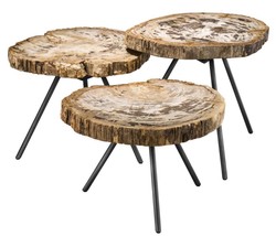 4251549308058 - Luxus Couchtisch 3er Set Braun   Rotguss - WohnzimmermÃ¶bel