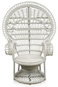 4251549308096 - Luxus Rattan Sessel WeiÃ 114 x 80 x H 150 cm - Vintage MÃ¶bel