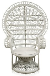 4251549308096 - Luxus Rattan Sessel WeiÃ 114 x 80 x H 150 cm - Vintage MÃ¶bel
