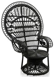 4251549308102 - Luxus Rattan Sessel Schwarz 114 x 80 x H 150 cm - Vintage MÃ¶bel